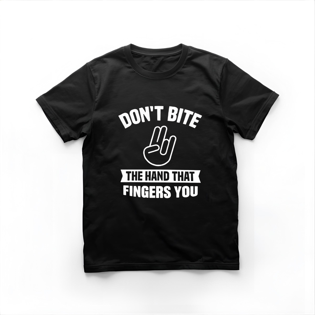Don't Bite The Hand That Fingers You Unisex T-Shirt - Gothic Humor Tee